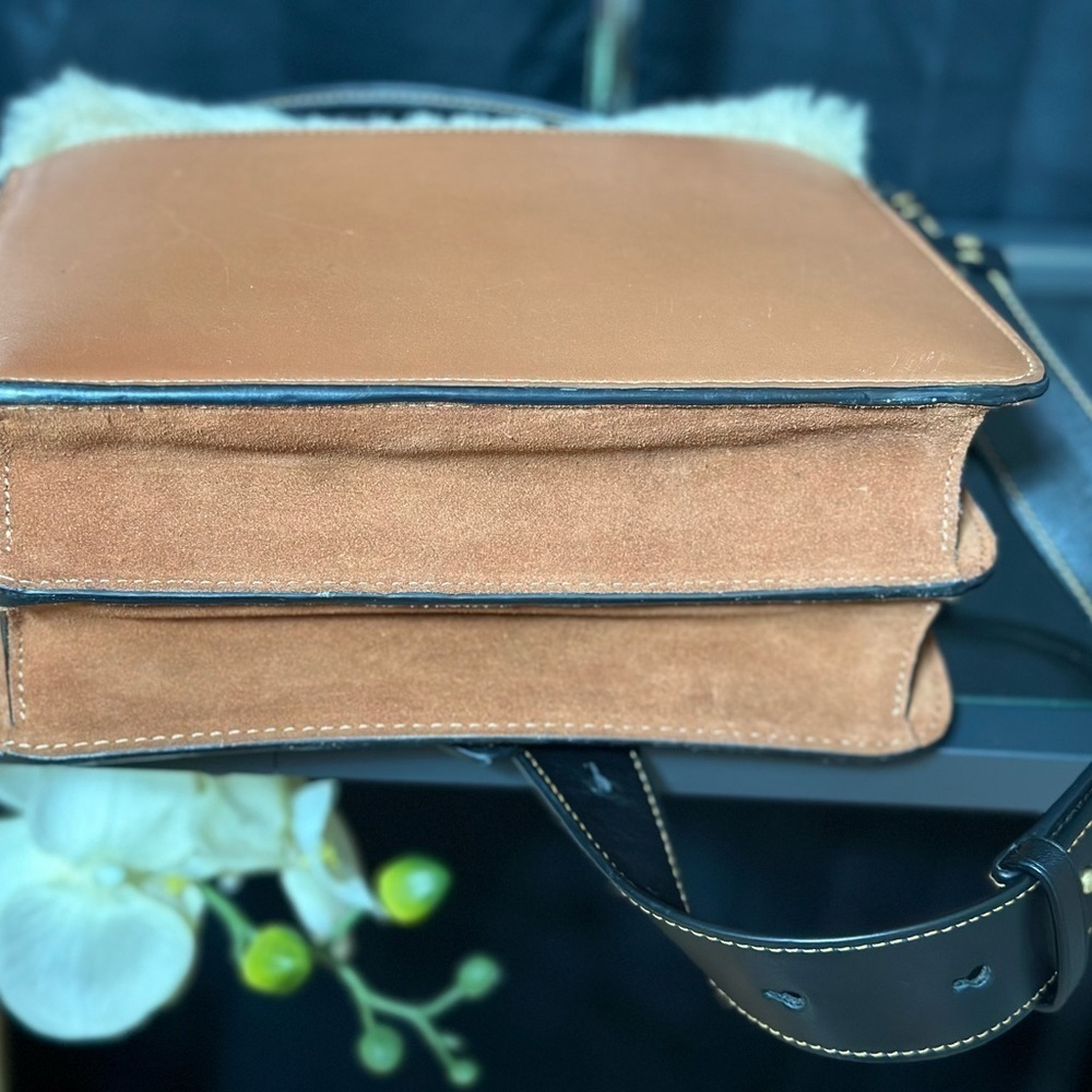 COACH Beat Brown/Brass Shoulder Bag In Suede Leather and Shearling - Picture 6 of 9